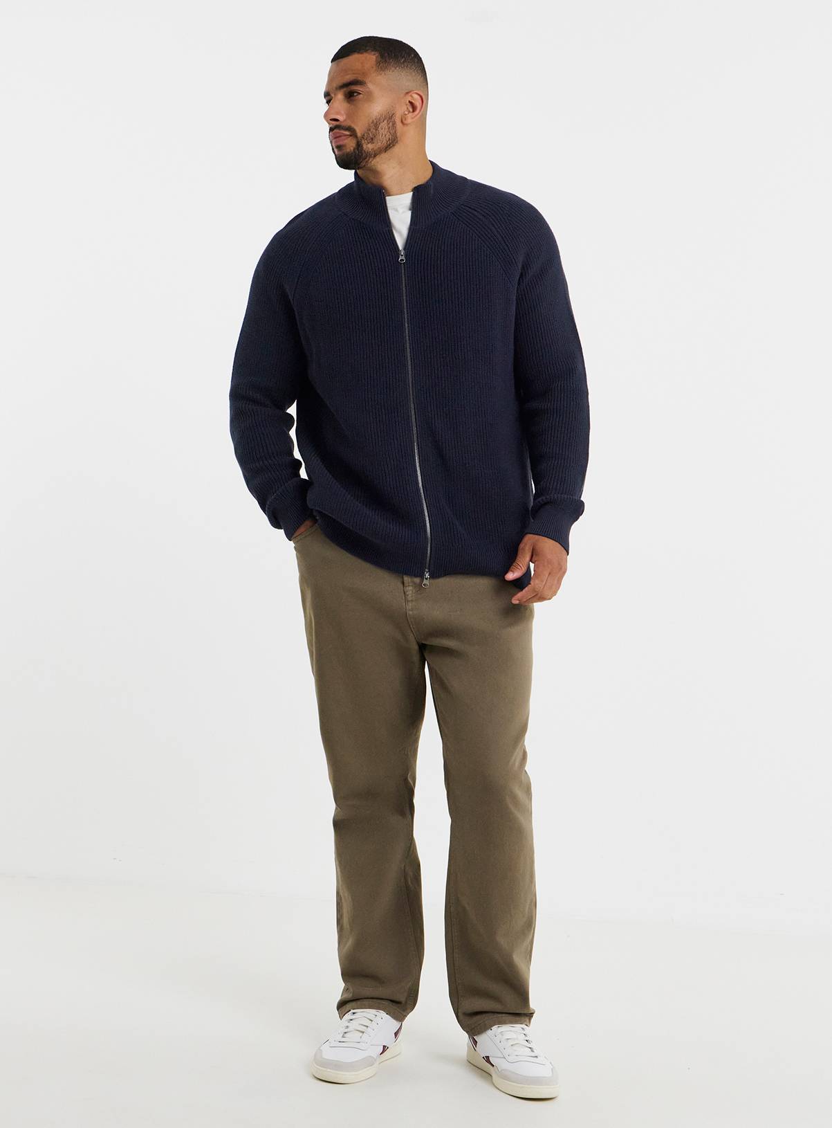 JACAMO Fisherman Knitted Zip Cardigan 1XL - Image 3