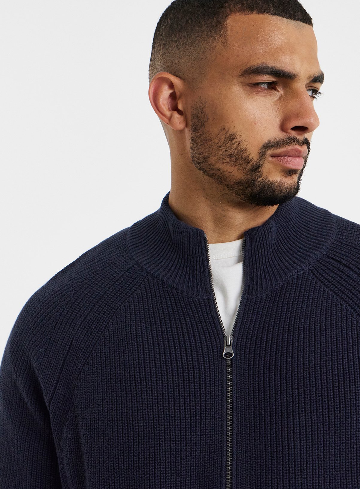 JACAMO Fisherman Knitted Zip Cardigan 1XL - Image 4 thumbnail