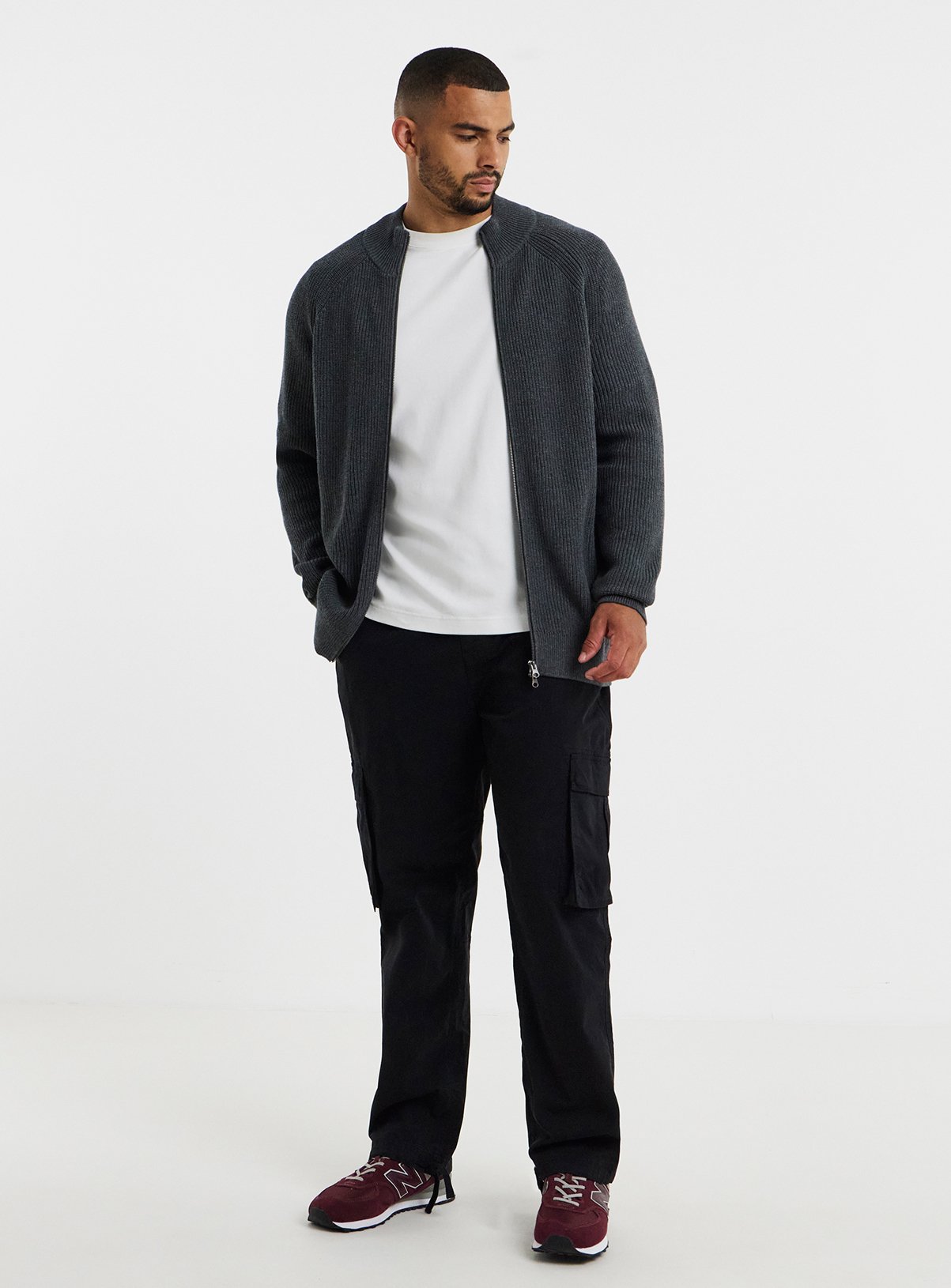JACAMO Fisherman Knitted Zip Cardigan 3XL - Image 3 thumbnail