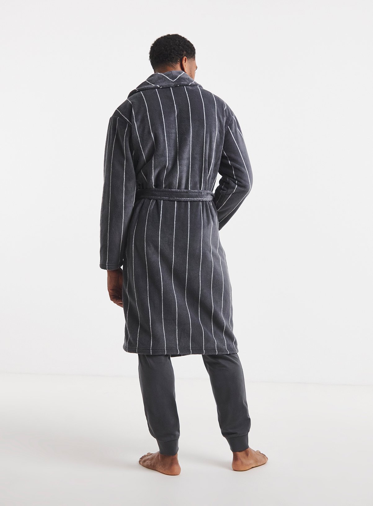 JACAMO Stripe Fleece Dressing Gown XL - Image 2 thumbnail