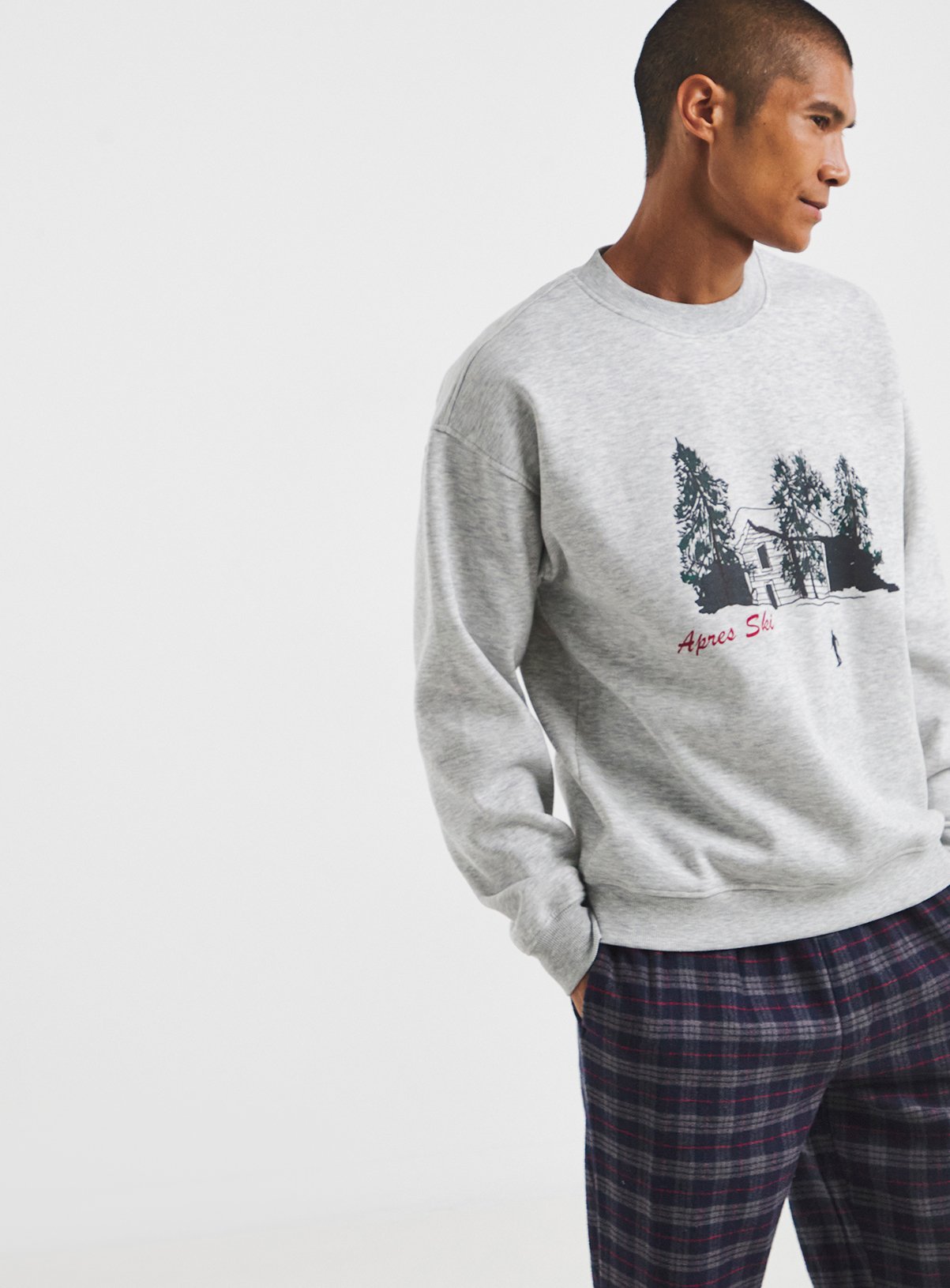 JACAMO Christmas Graphic Sweatshirt Pyjama Set 3XL - Image 3 thumbnail