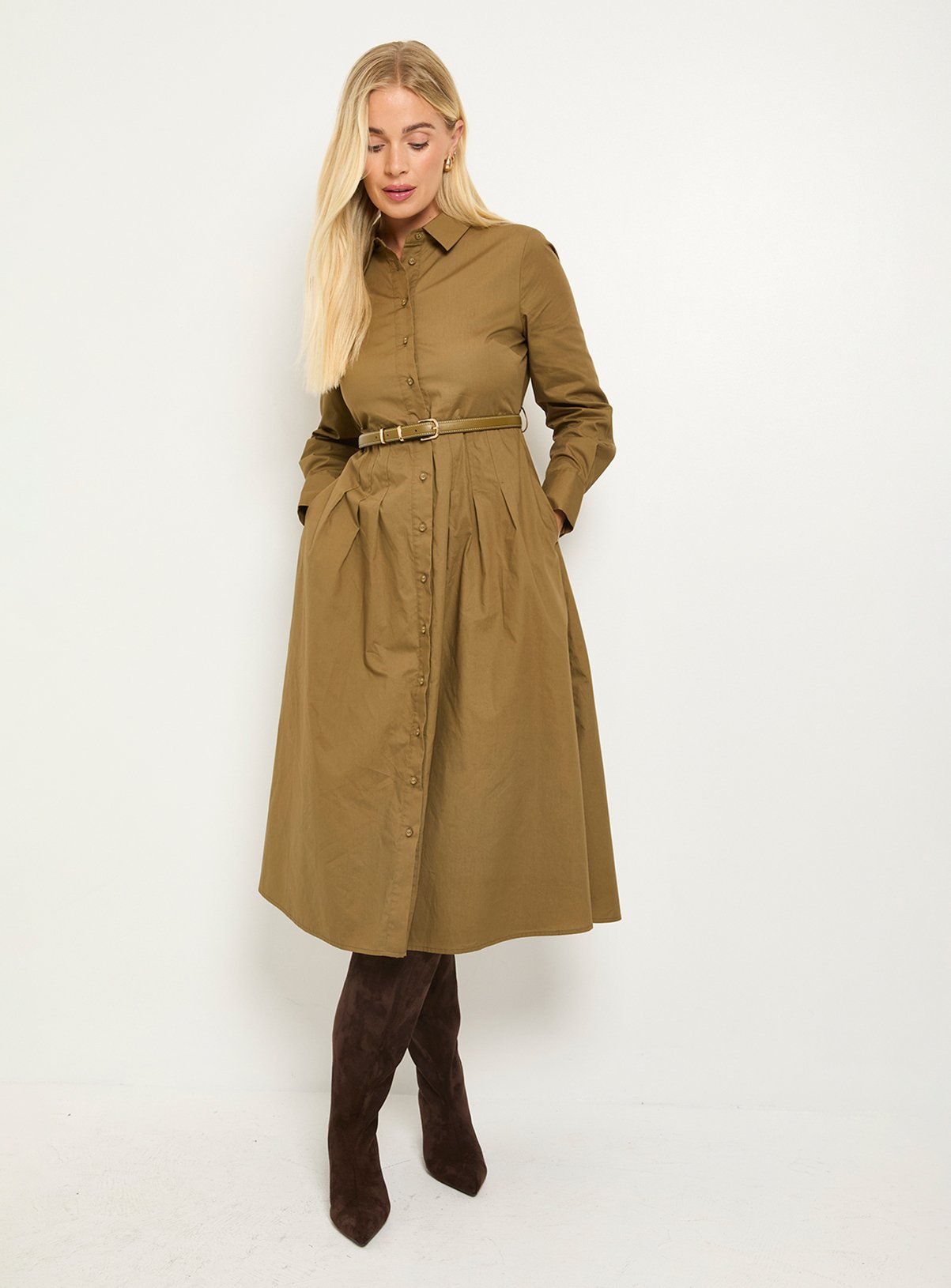 WALLIS Cotton Snaffle Belt Shirt Dress 22 - Image 1 thumbnail