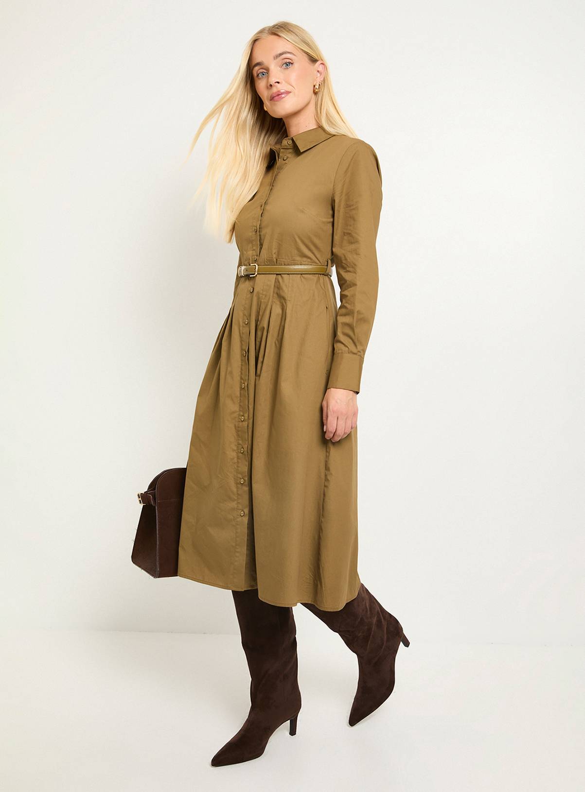 WALLIS Cotton Snaffle Belt Shirt Dress 22 - Image 4