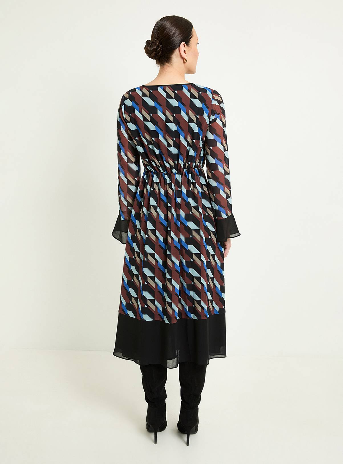 WALLIS Geo Contrast Midi Dress 18 - Image 3