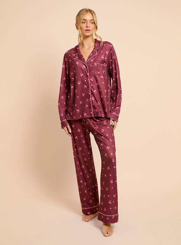 DOROTHY PERKINS Cherry Long Sleeve Jersey Pyjama Set L