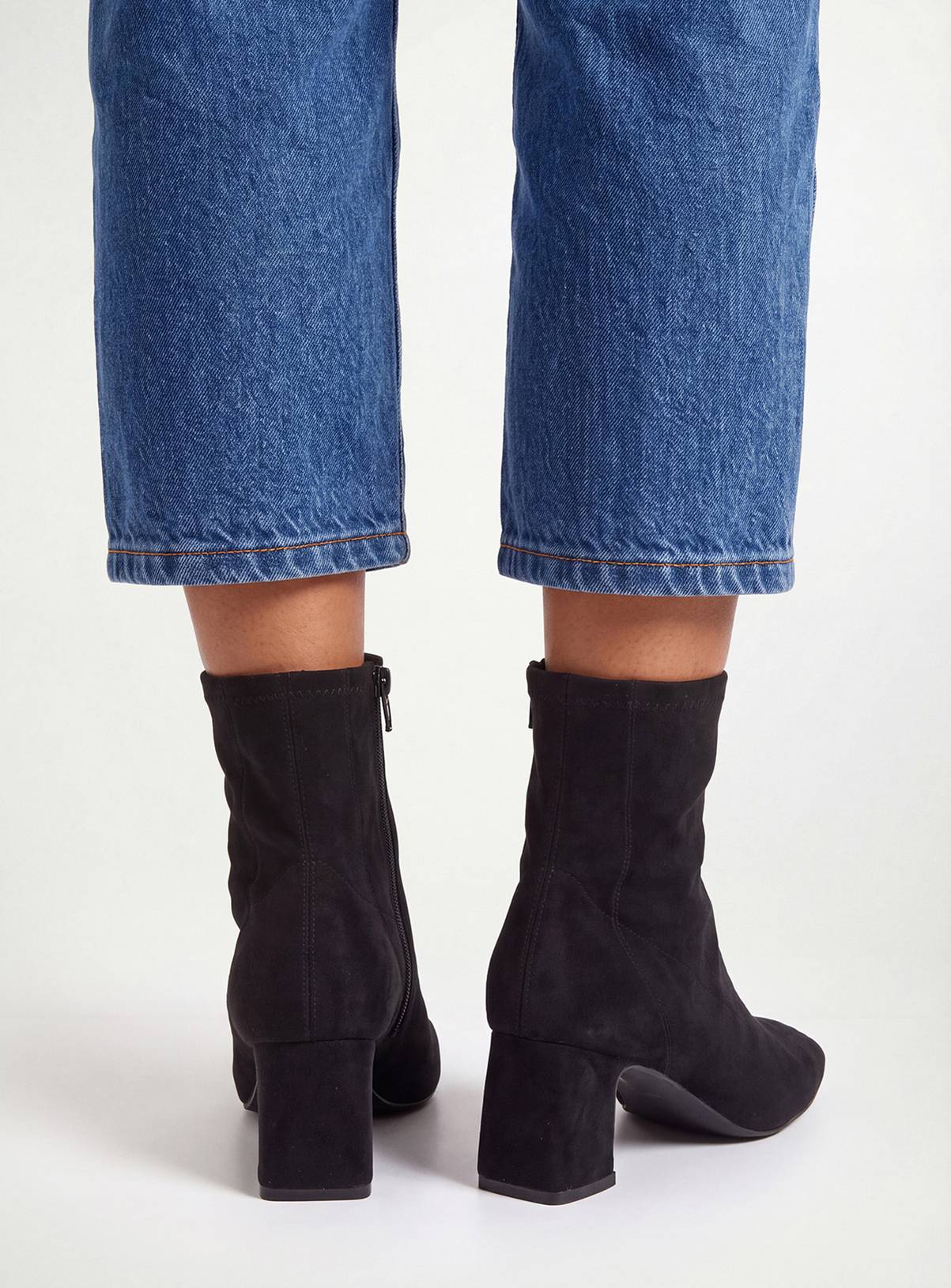 WALLIS Mindy Faux Suede Block Heel Boots 5 - Image 2
