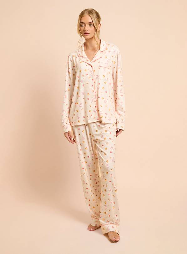 DOROTHY PERKINS Pumpkins Long Sleeve Jersey Pyjama Set M