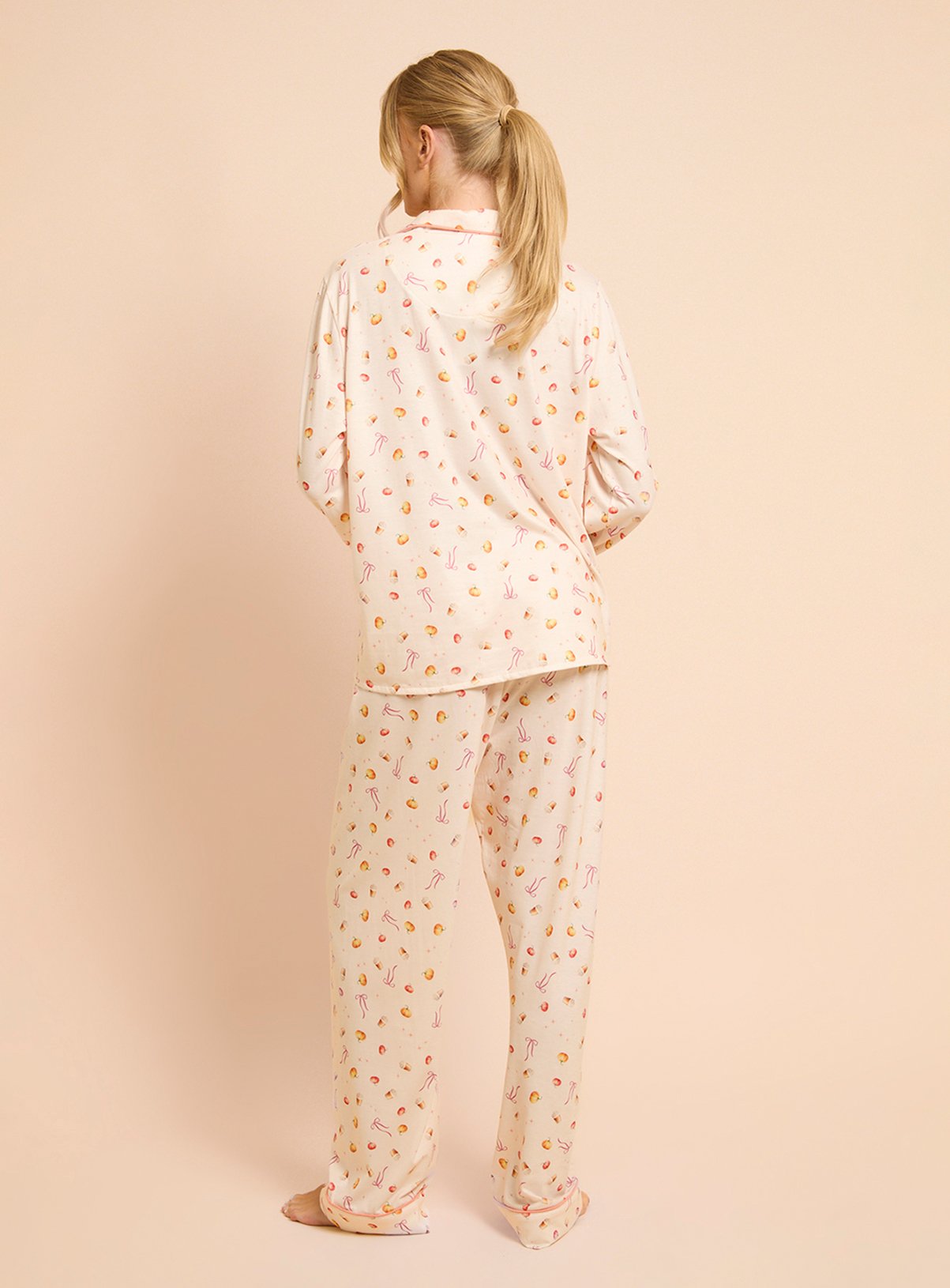 DOROTHY PERKINS Pumpkins Long Sleeve Jersey Pyjama Set M - Image 3 thumbnail