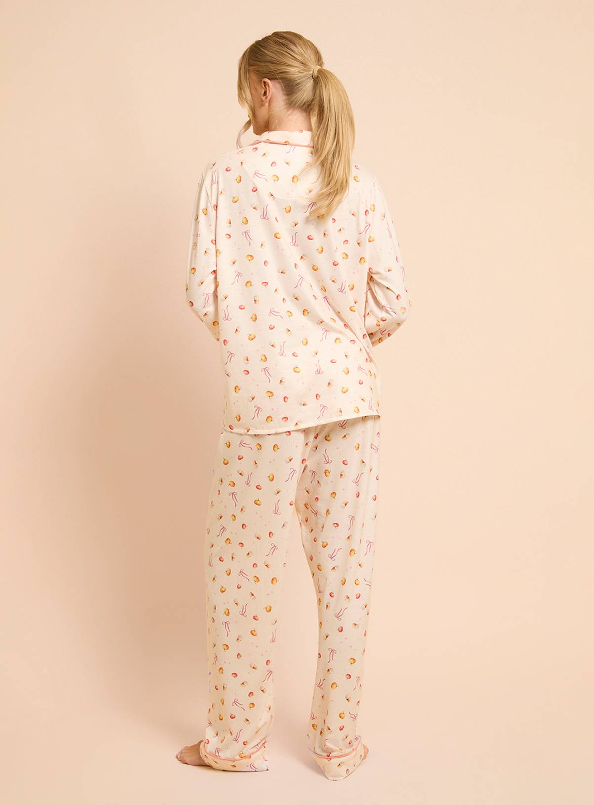 DOROTHY PERKINS Pumpkins Long Sleeve Jersey Pyjama Set M - Image 3