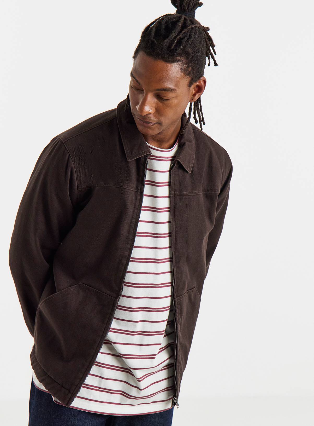 JACAMO Chocolate Washed Worker Jacket 2XL - Image 3