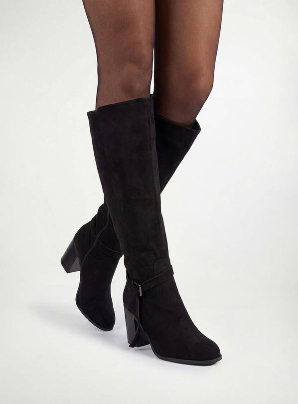 WALLIS Katri Faux Suede Block Heel Knee Boots 4