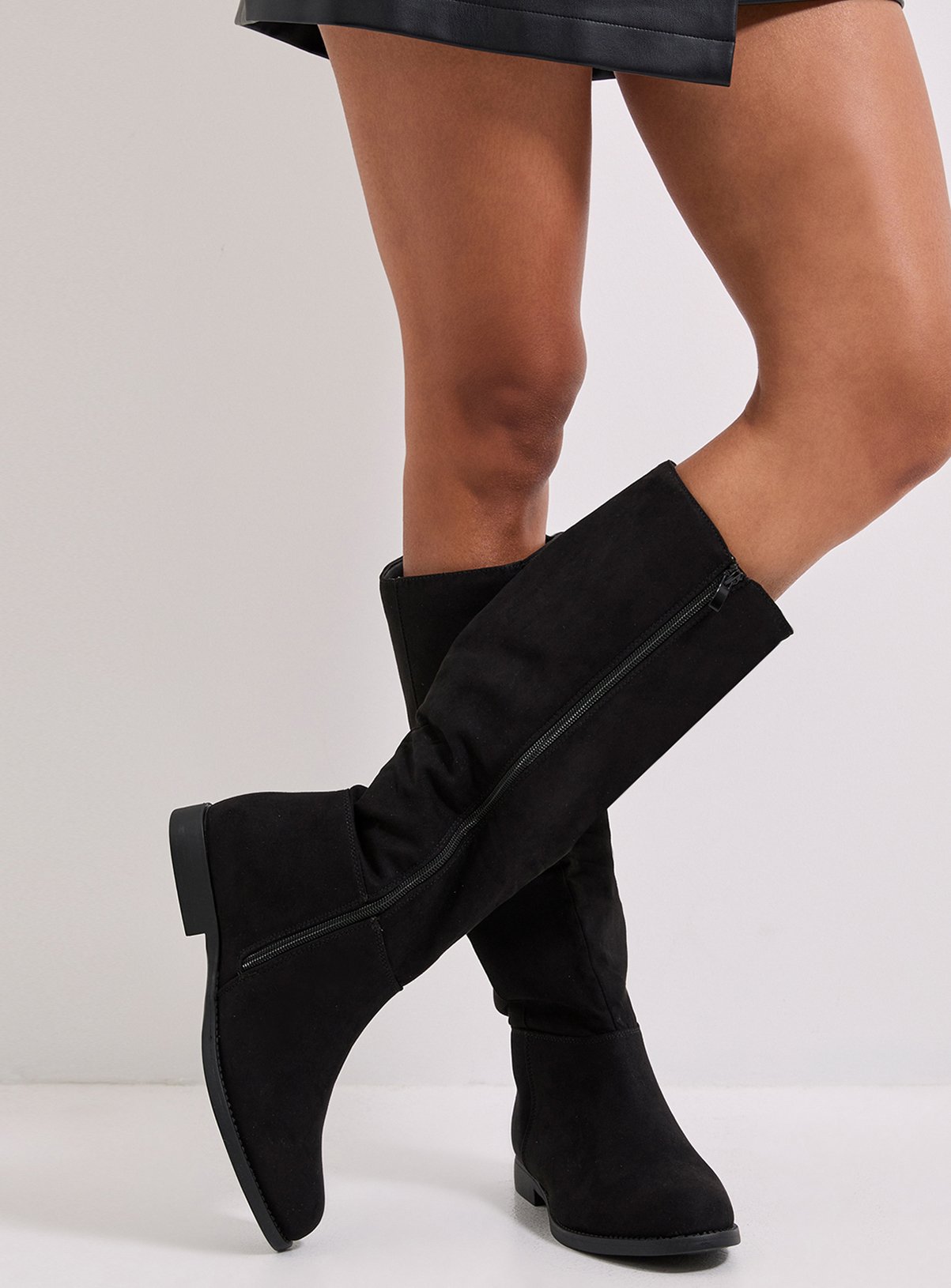 WALLIS Katri Faux Suede Block Heel Knee Boots 4 - Image 2 thumbnail