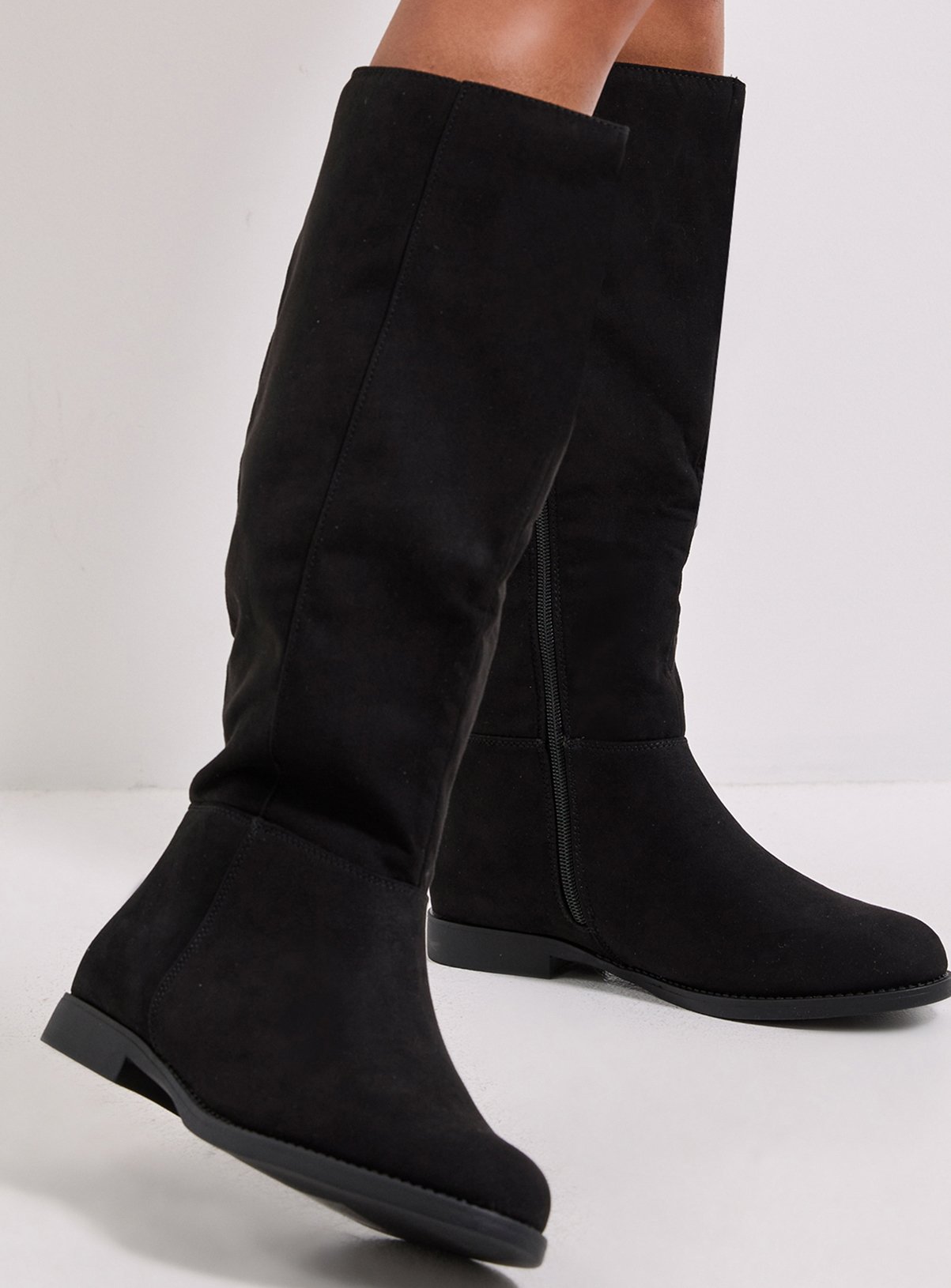 WALLIS Katri Faux Suede Block Heel Knee Boots 4 - Image 3 thumbnail