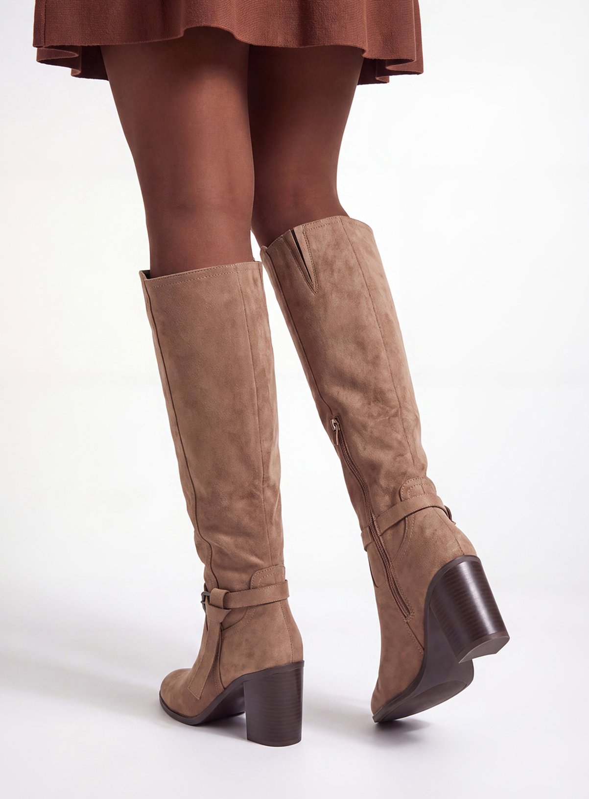 WALLIS Katri Faux Suede Block Heel Knee Boots 6 - Image 2 thumbnail
