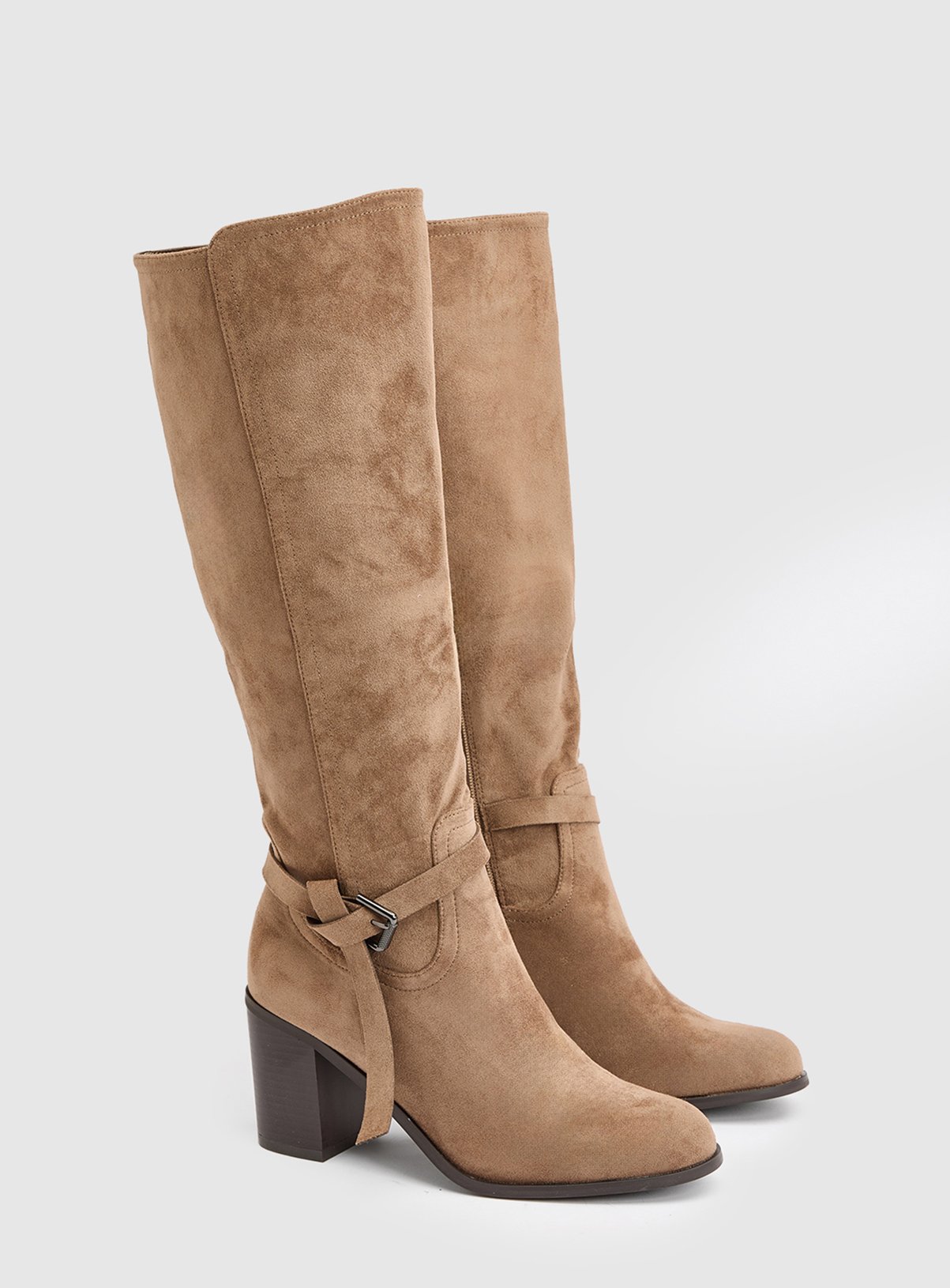 WALLIS Katri Faux Suede Block Heel Knee Boots 6 - Image 3 thumbnail