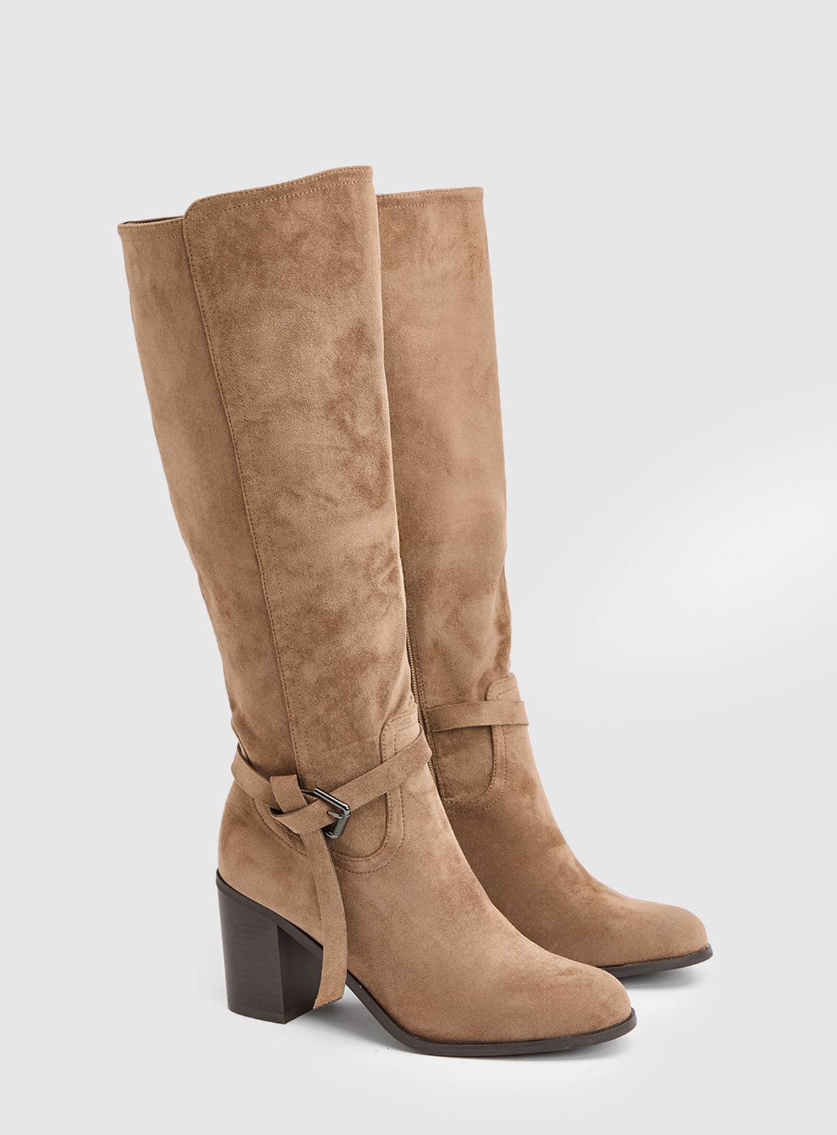 WALLIS Katri Faux Suede Block Heel Knee Boots 6 - Image 3