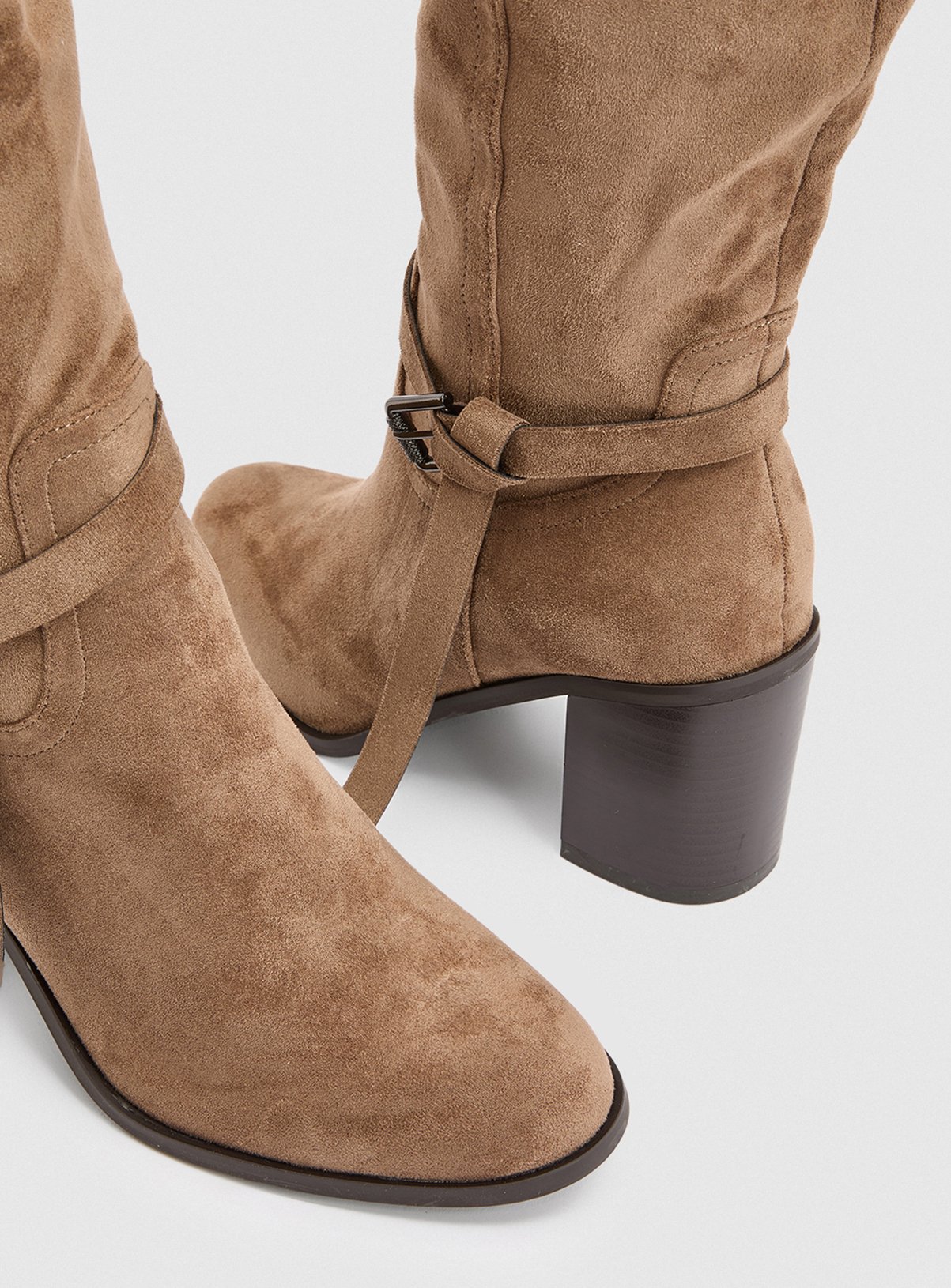 WALLIS Katri Faux Suede Block Heel Knee Boots 6 - Image 4 thumbnail