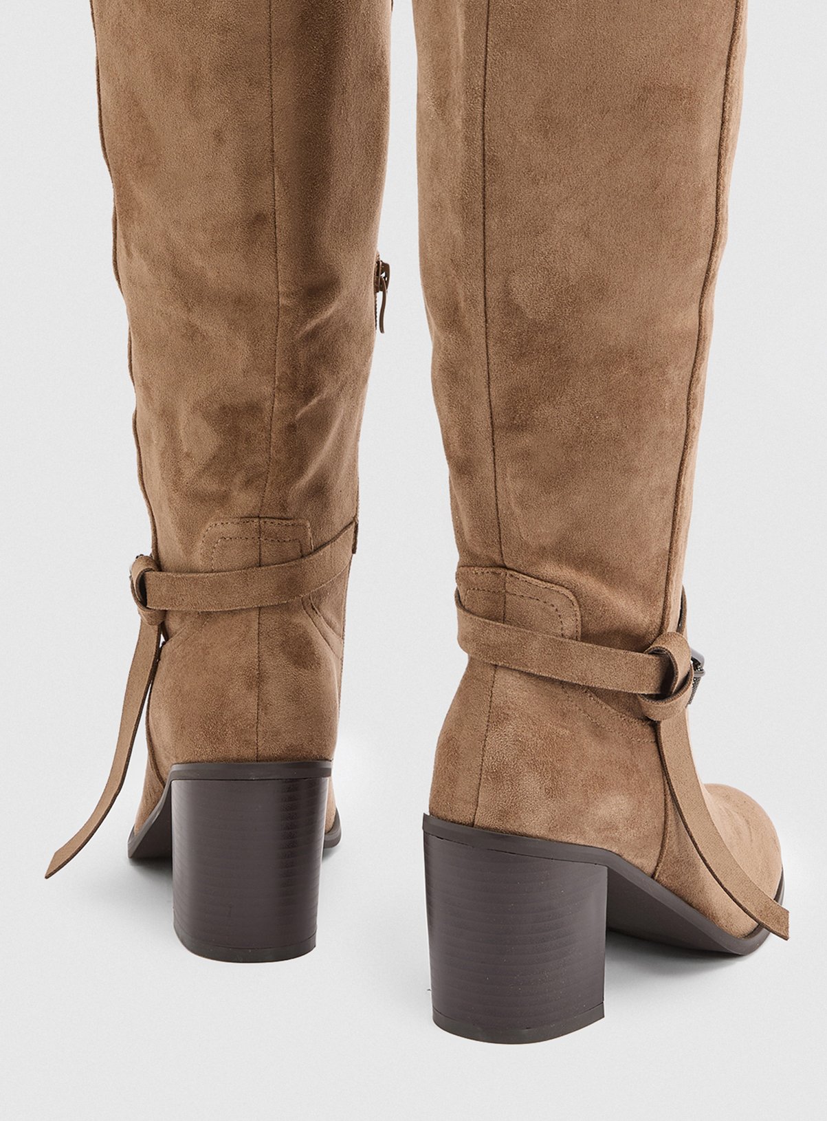 WALLIS Katri Faux Suede Block Heel Knee Boots 6 - Image 5 thumbnail