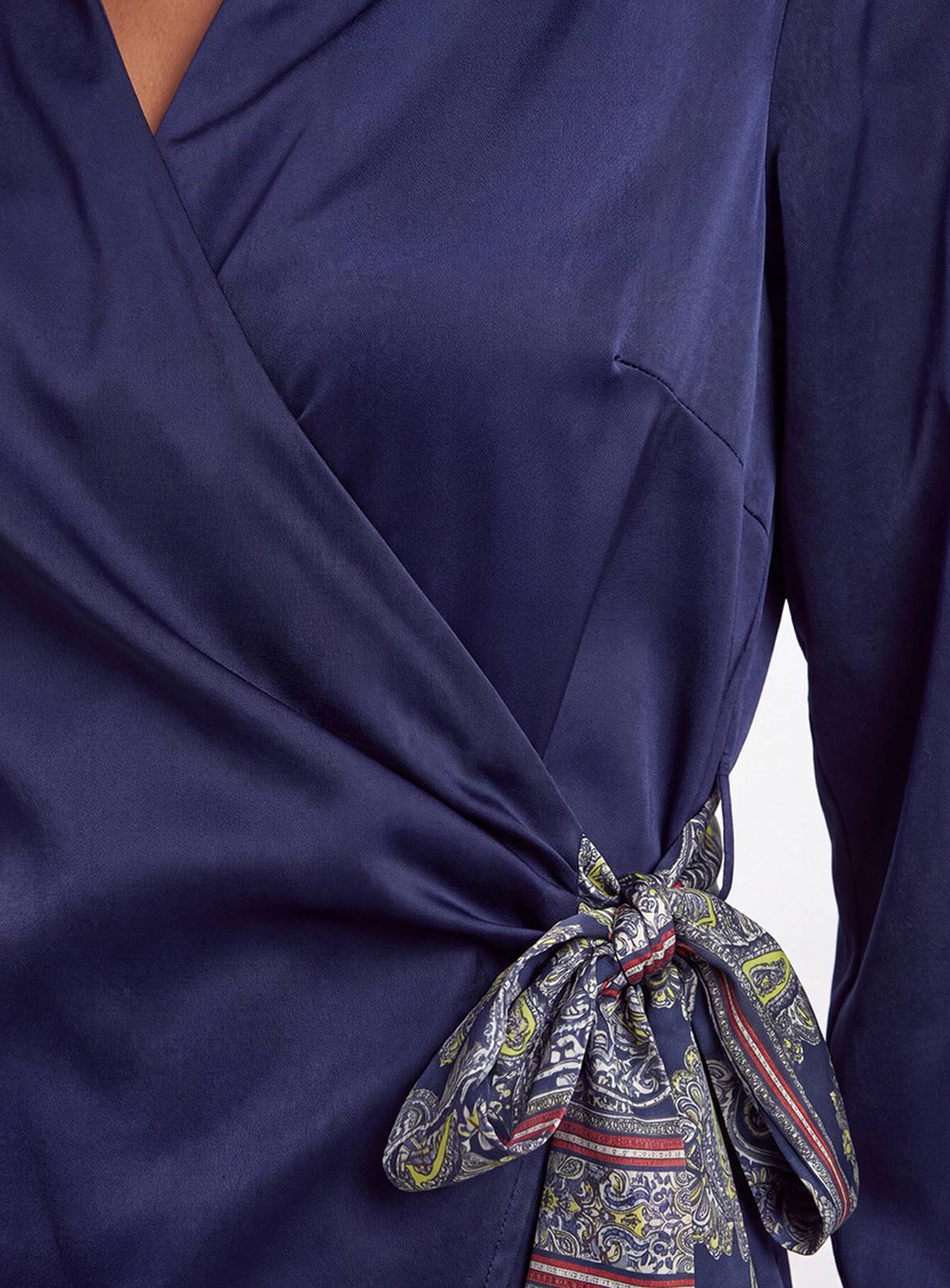 WALLIS Print Tie Side Satin Shirt 22 - Image 3
