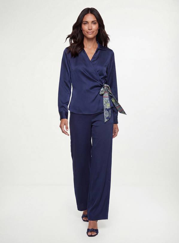WALLIS Satin Wide Leg Trouser 14