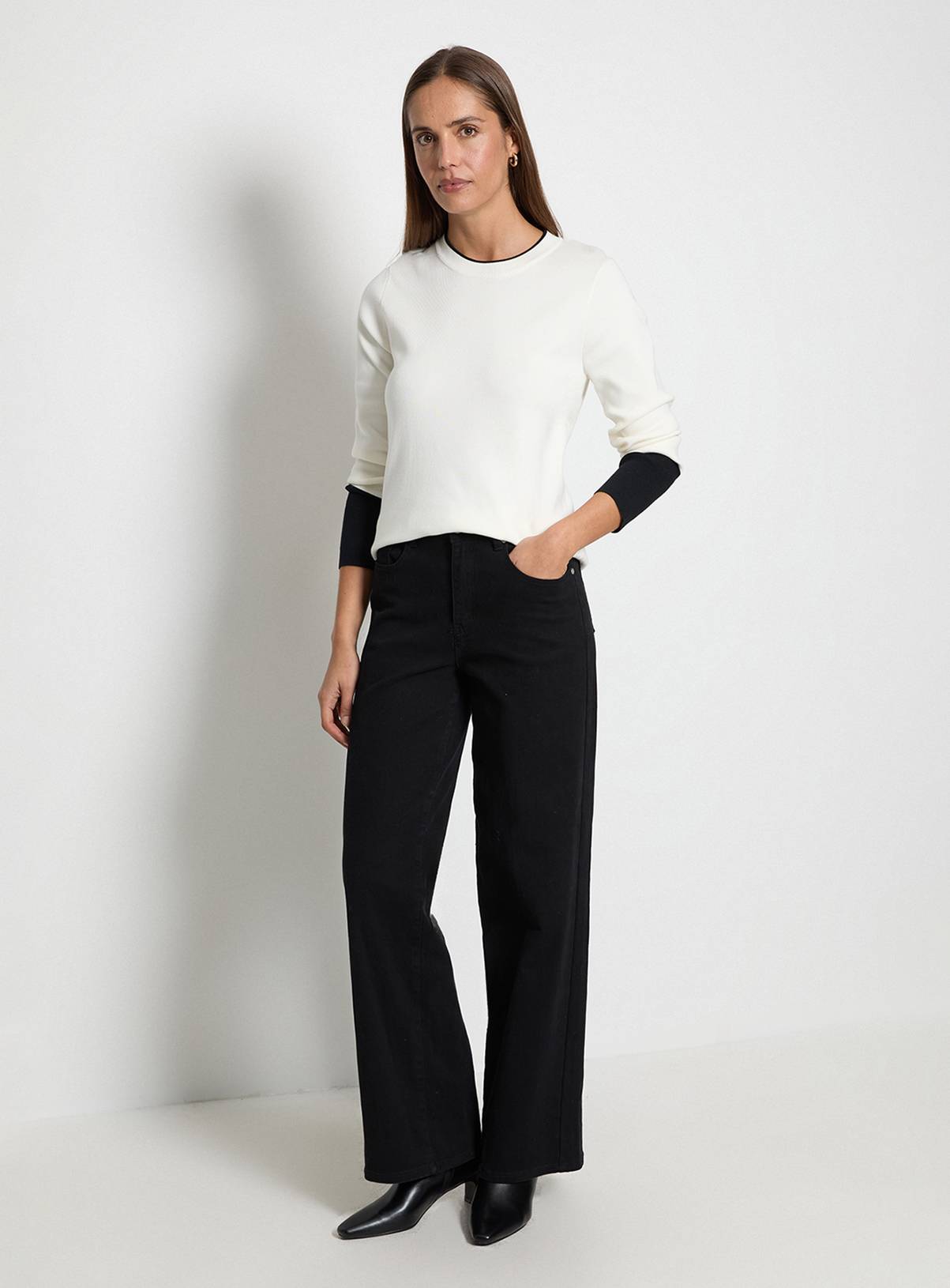 WALLIS Colour Block Crew Neck Jumper L - Image 2