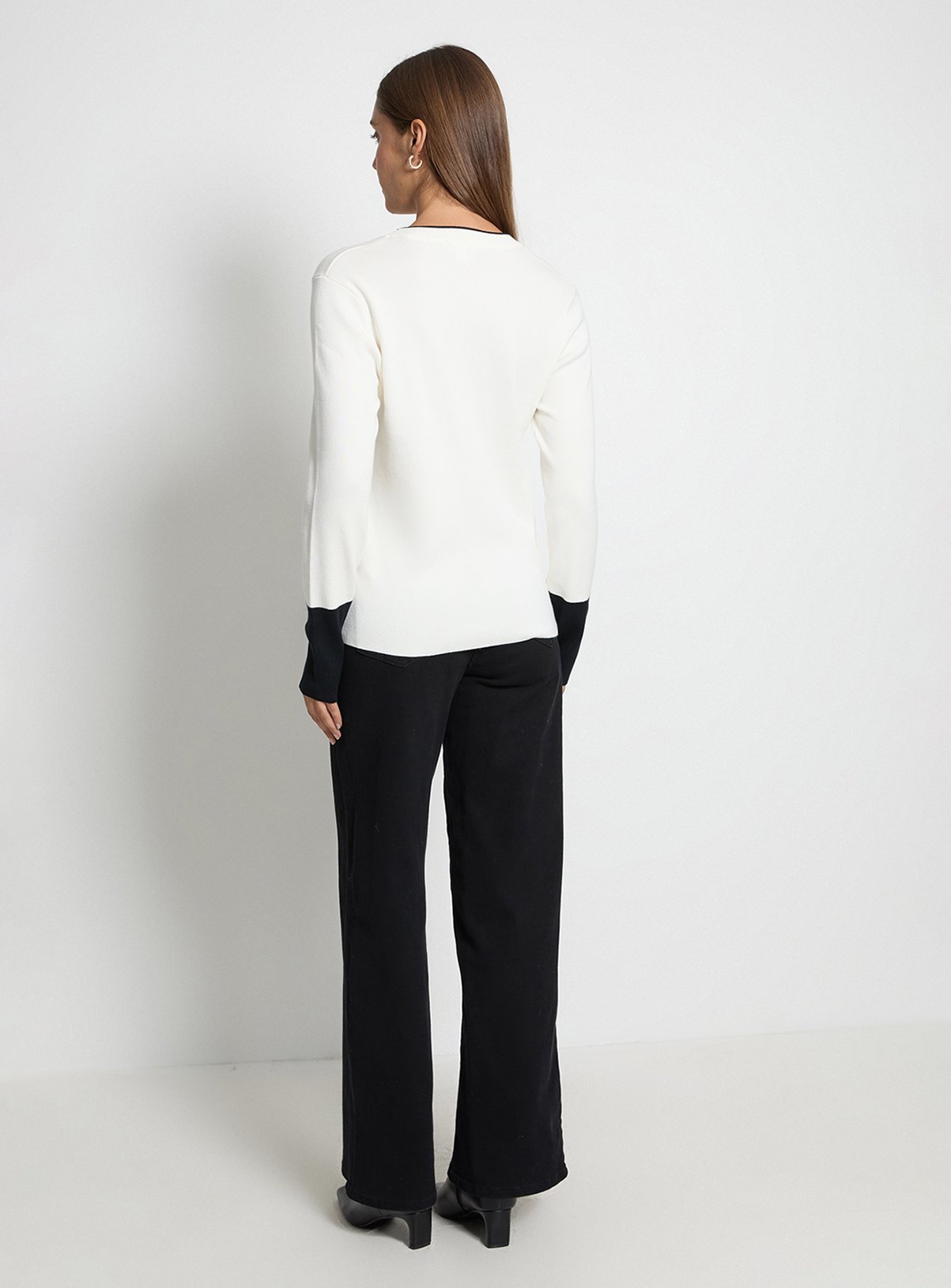 WALLIS Colour Block Crew Neck Jumper L - Image 3 thumbnail