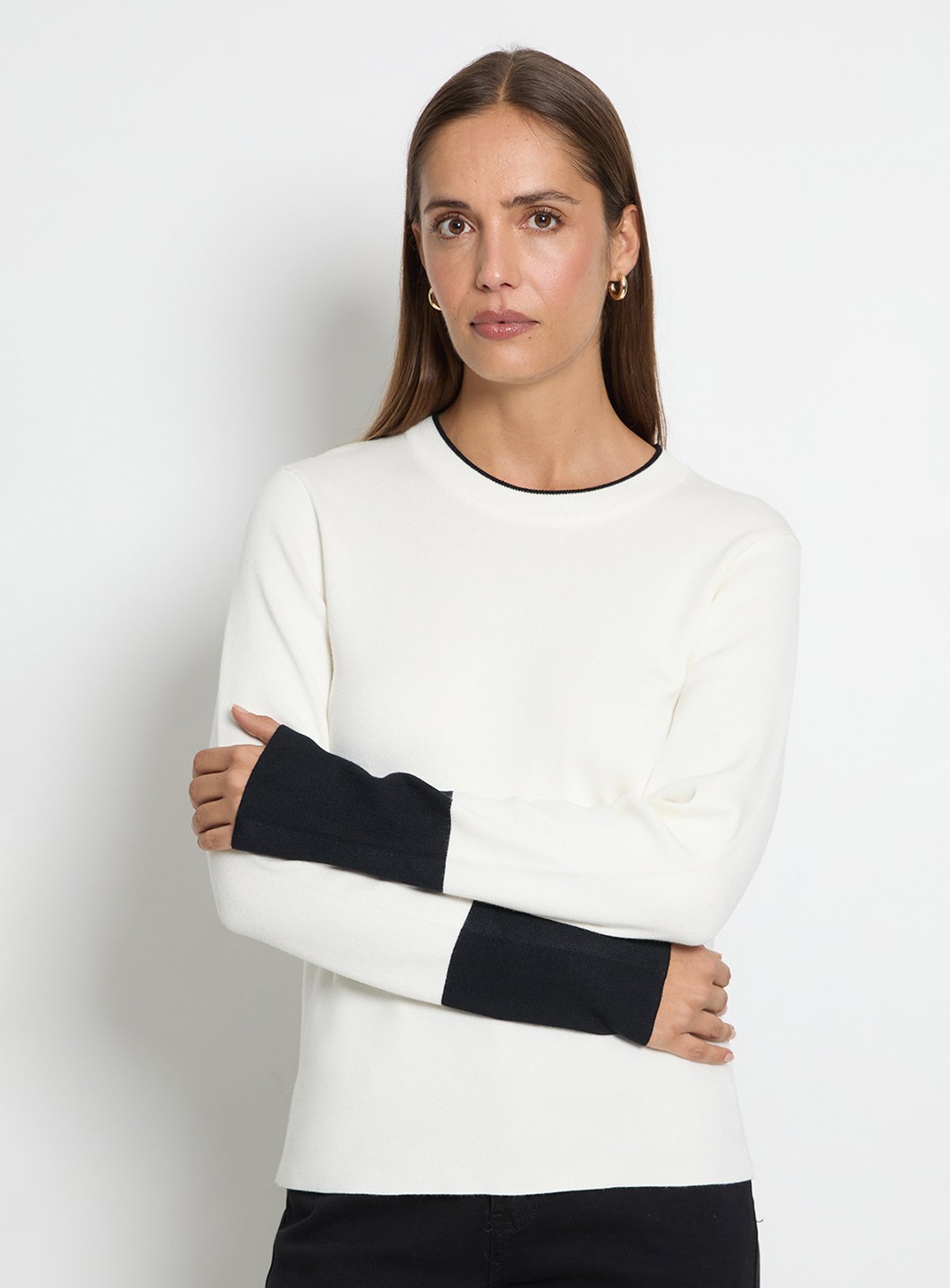 WALLIS Colour Block Crew Neck Jumper L - Image 4 thumbnail