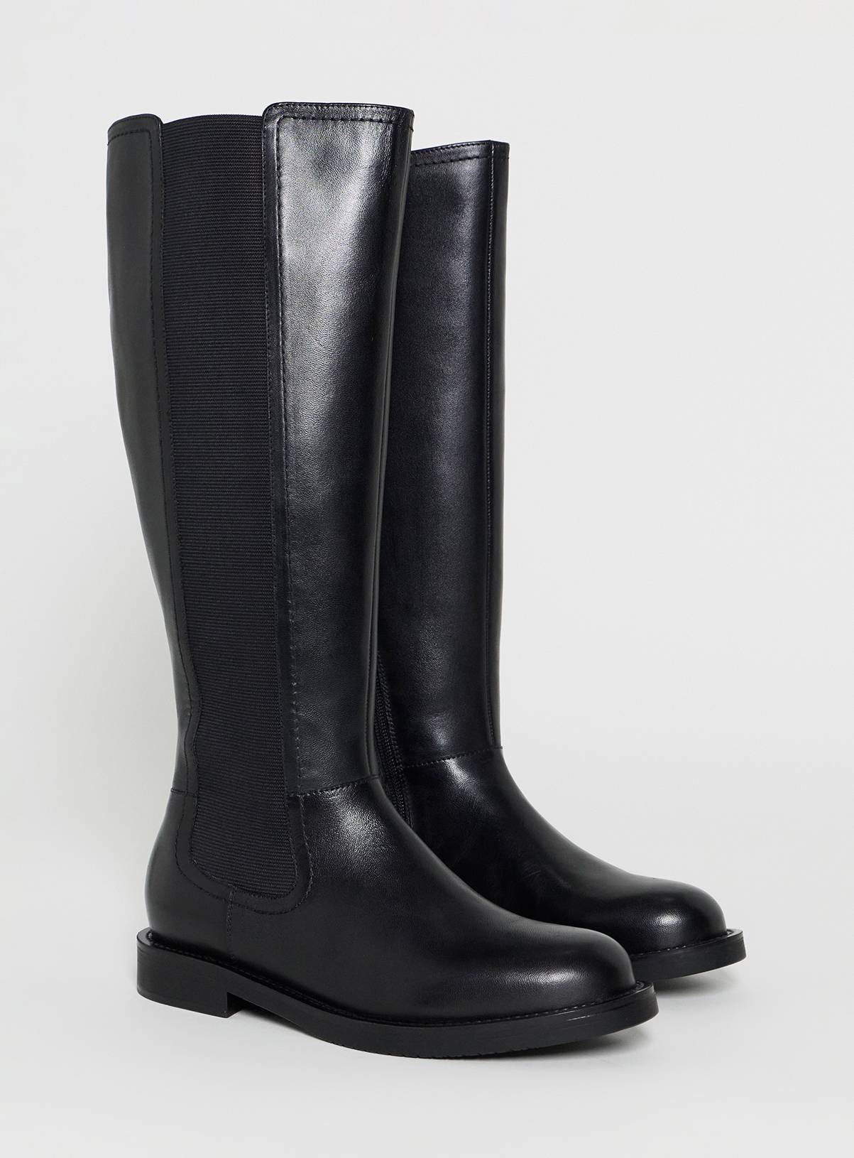 JD WILLIAMS Leather Knee High Chelsea Boot Wide Fit 7 - Image 2