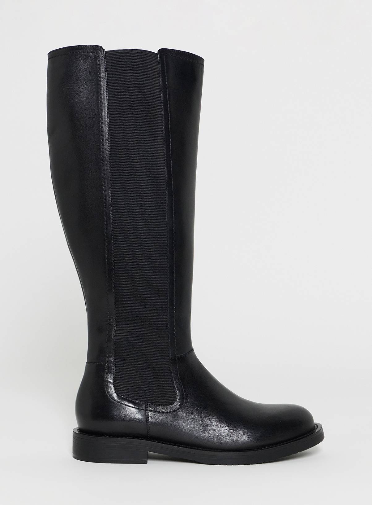 JD WILLIAMS Leather Knee High Chelsea Boot Wide Fit 7 - Image 3