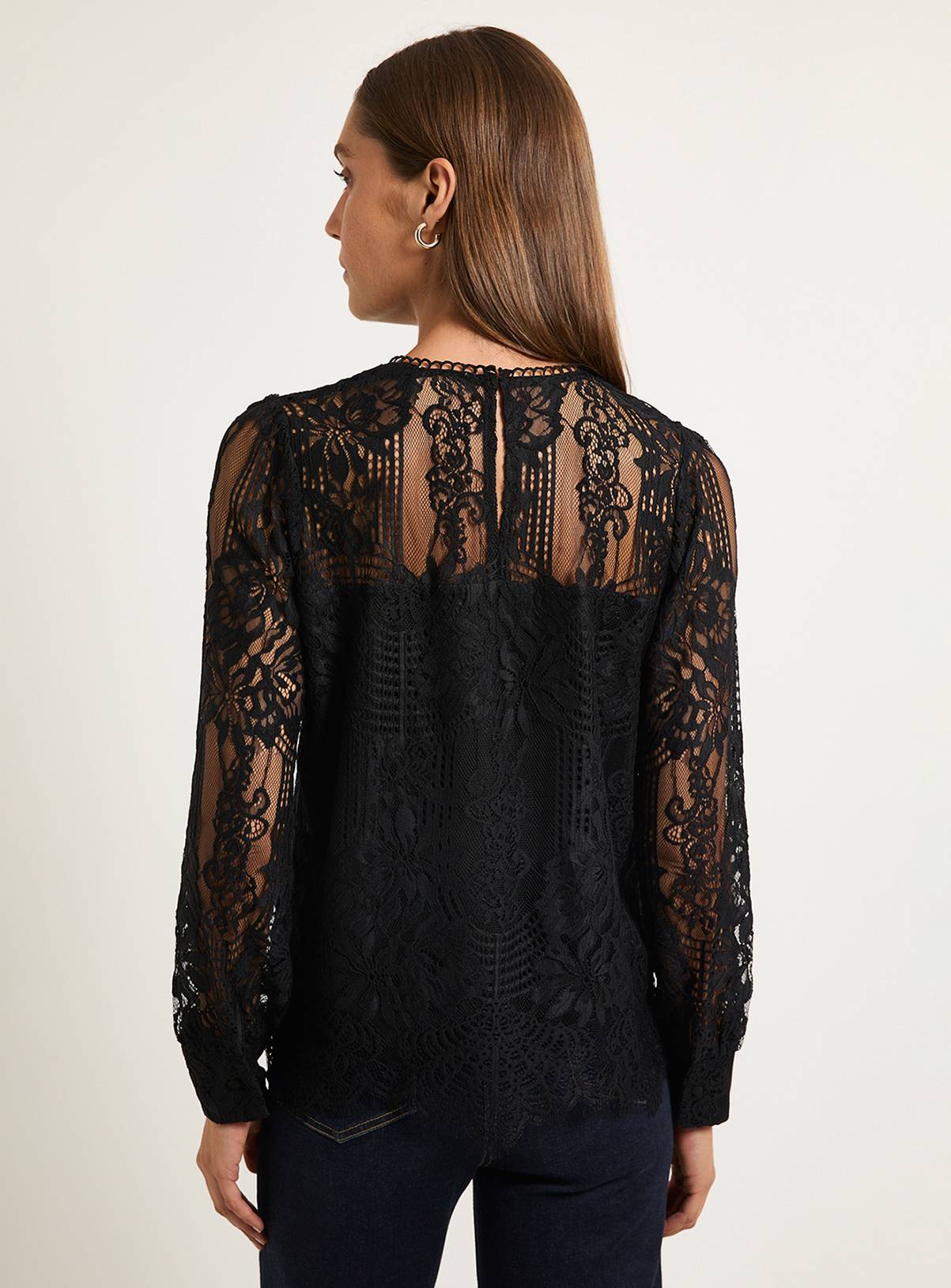 WALLIS Lace Scallop Hem Blouse 22 - Image 3
