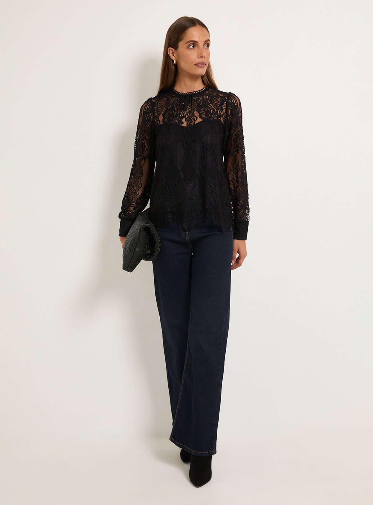 WALLIS Lace Scallop Hem Blouse 22 - Image 4 thumbnail