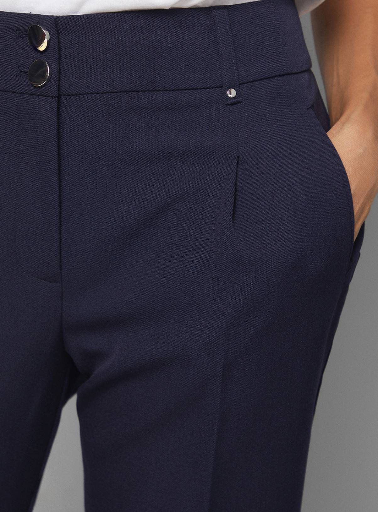 WALLIS Navy Smart Tapered Leg Trousers 18 - Image 4