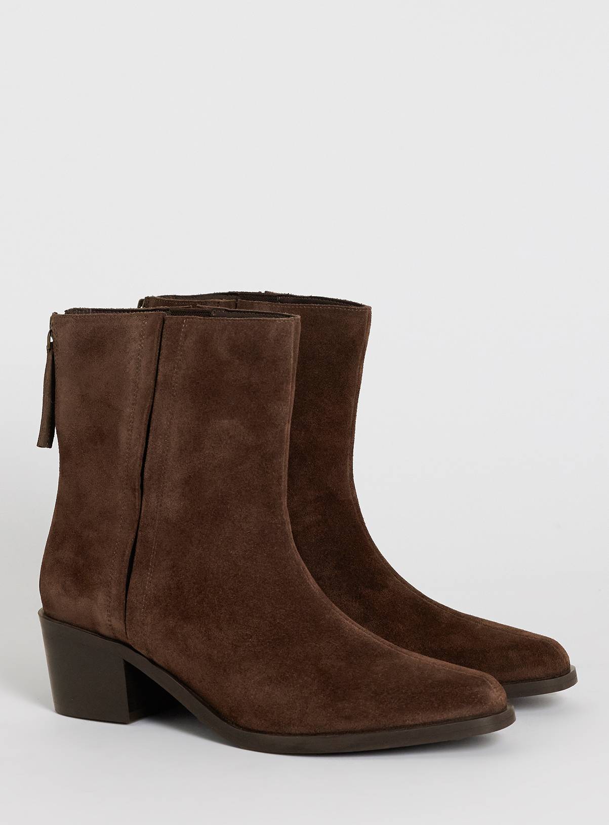 JD WILLIAMS Leather Heeled Ankle Boots Wide Fit 7 - Image 1