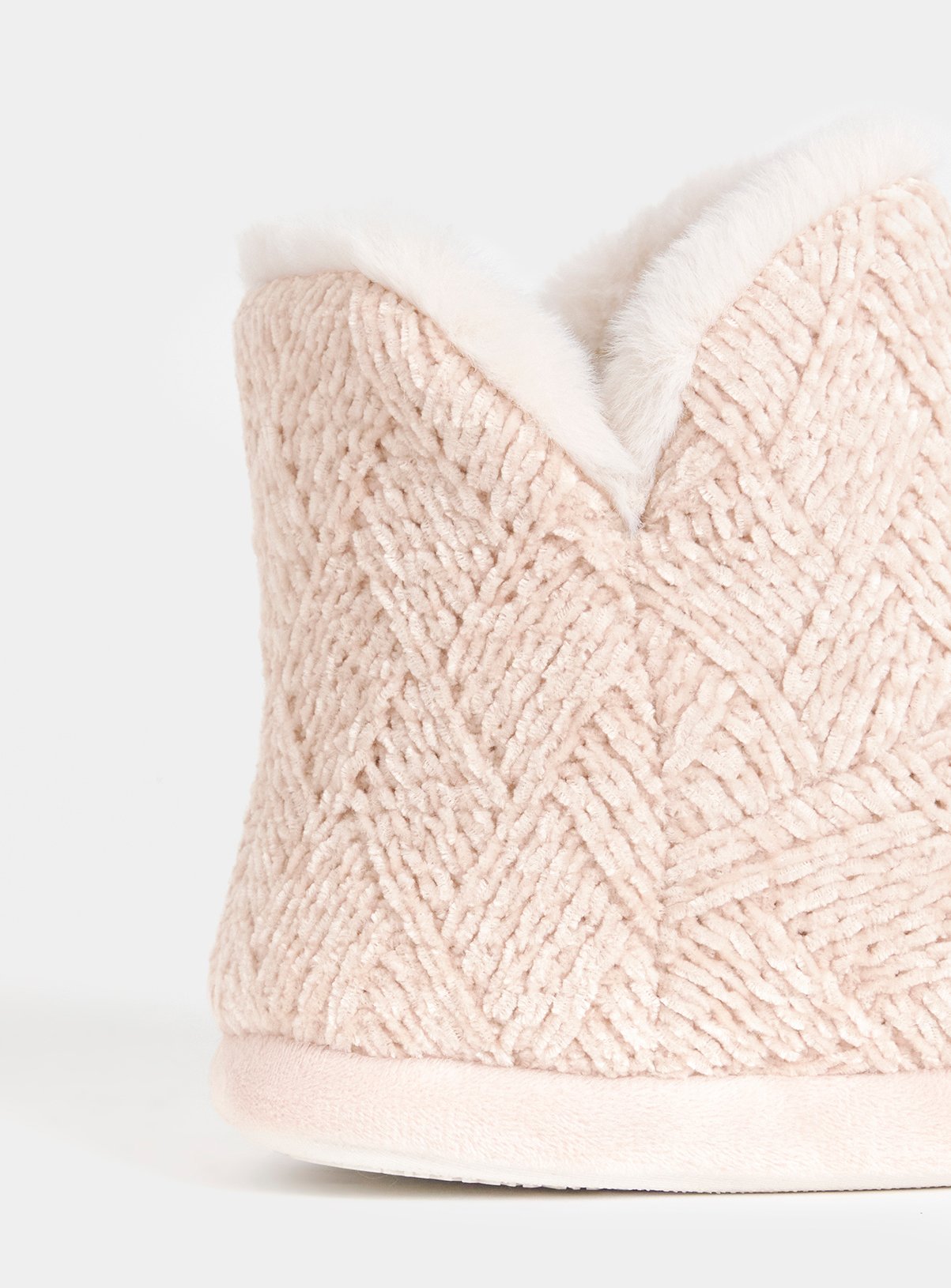 JD WILLIAMS Knitted Bootie Slipper Wide Fit Pink S - Image 3 thumbnail