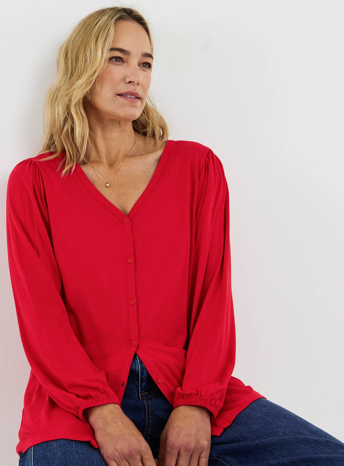 JD WILLIAMS Button Front Long Sleeve Top 22 - Image 1