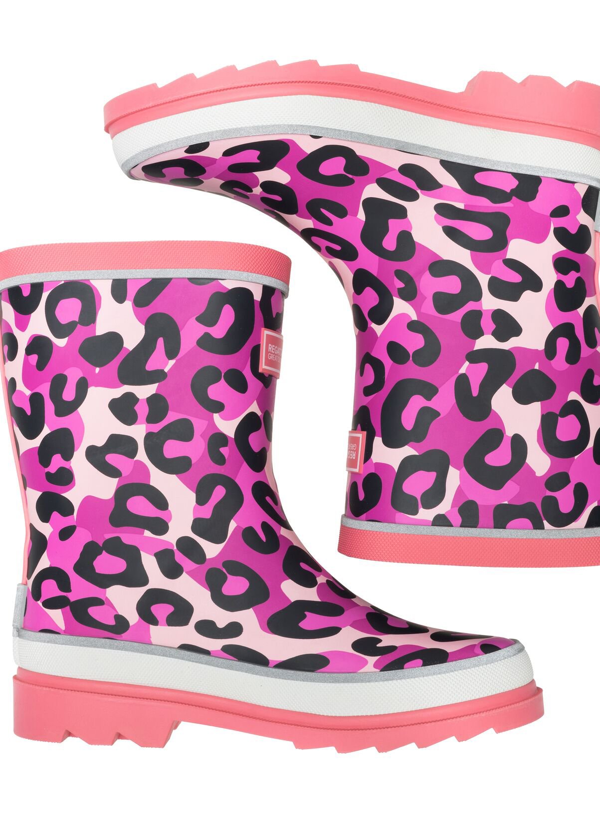 REGATTA Mudplay III Junior Wellies Pink Leopard 6 Infant - Image 3 thumbnail