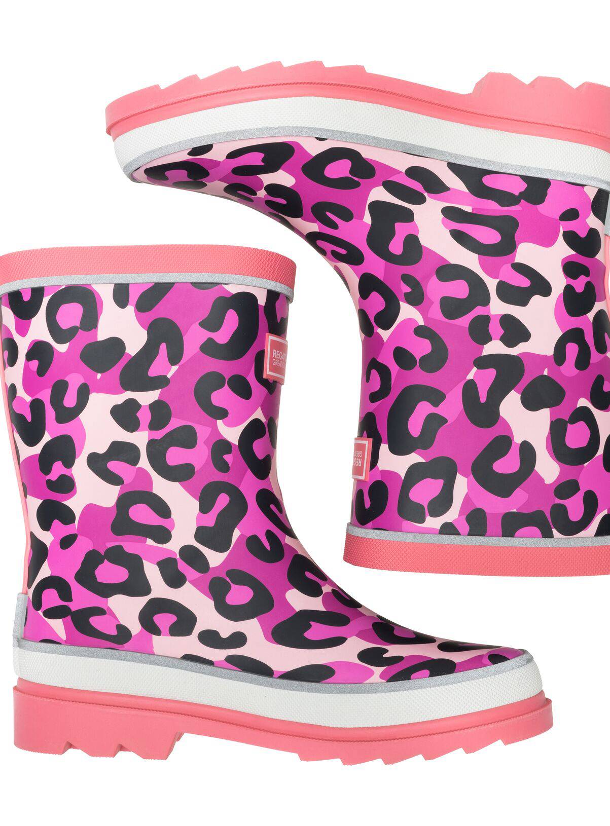 REGATTA Mudplay III Junior Wellies Pink Leopard 6 Infant - Image 3