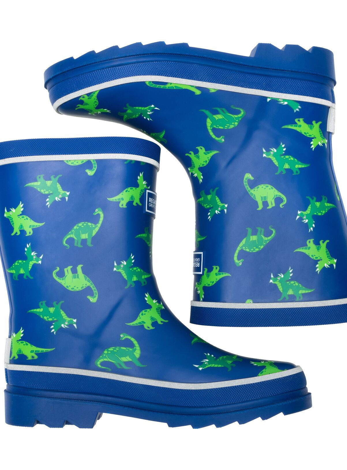 REGATTA Mudplay III Junior Wellies Blue Dinosaur 5 Infant - Image 3 thumbnail