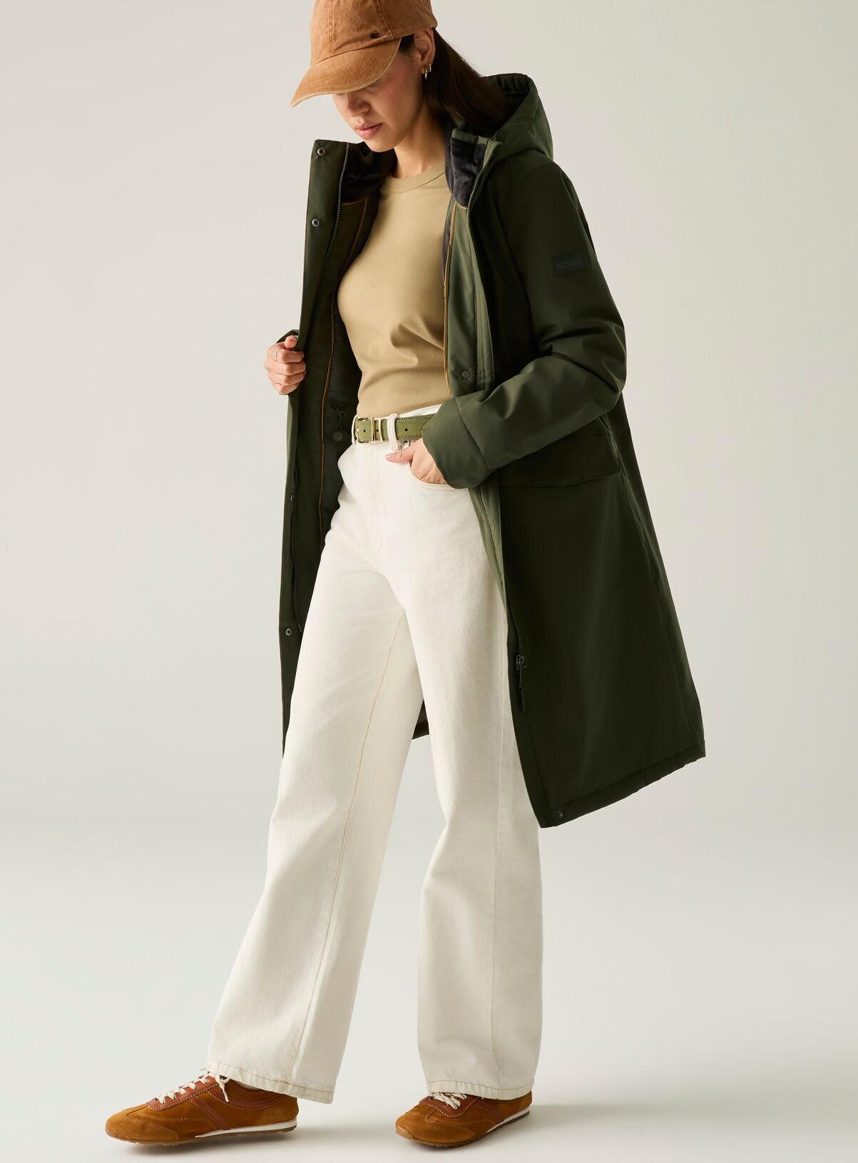 REGATTA Ramona Waterproof Jacket Khaki 14 - Image 4 thumbnail