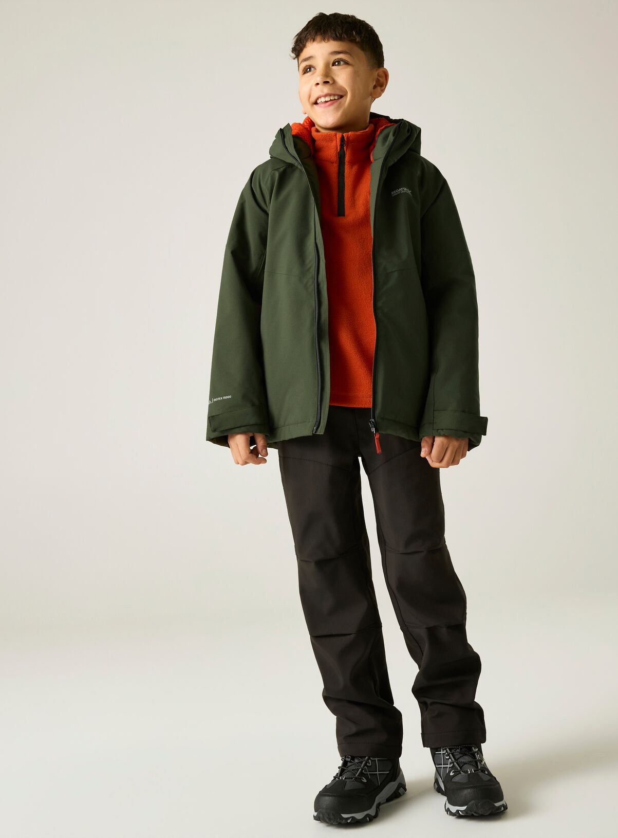 REGATTA Hillain Warm Lined Waterproof Jacket Green 7-8 years - Image 3 thumbnail