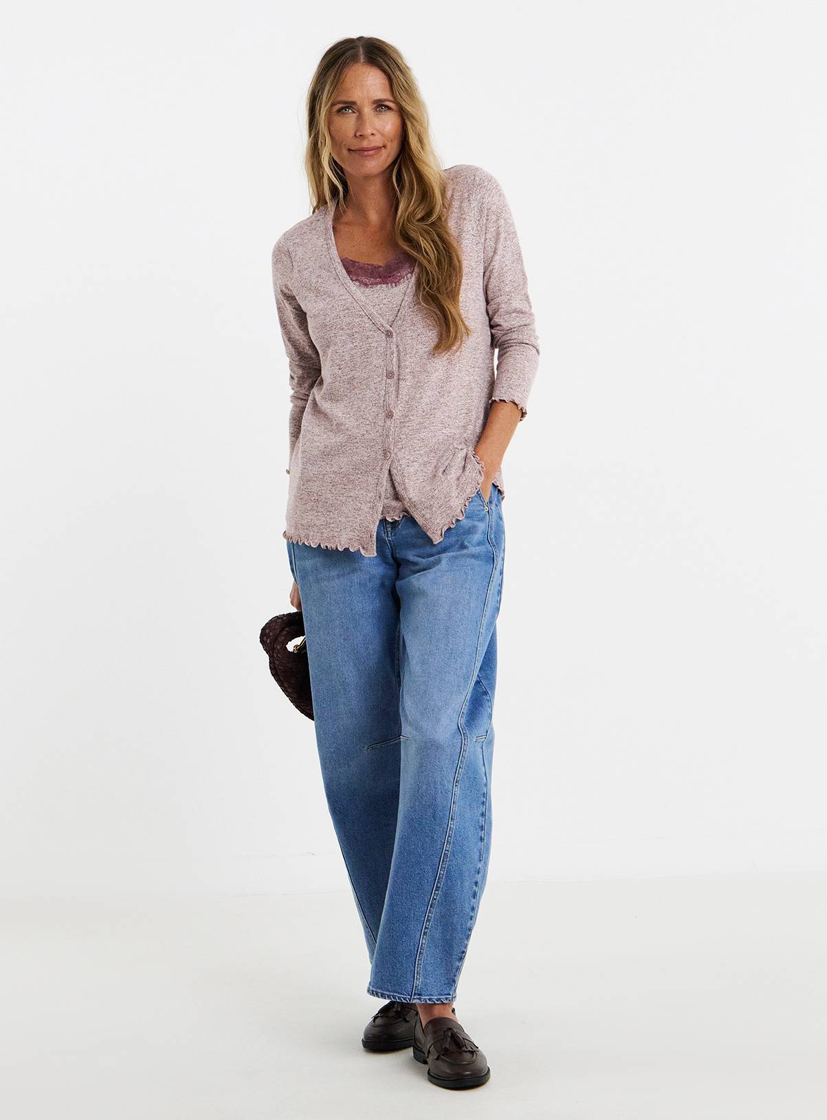 JD WILLIAMS Lace Trim Button Front Top 24 - Image 3