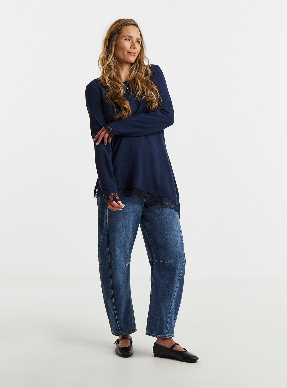 JD WILLIAMS Soft Touch Crew Lace Asyhem Top 12 - Image 3 thumbnail