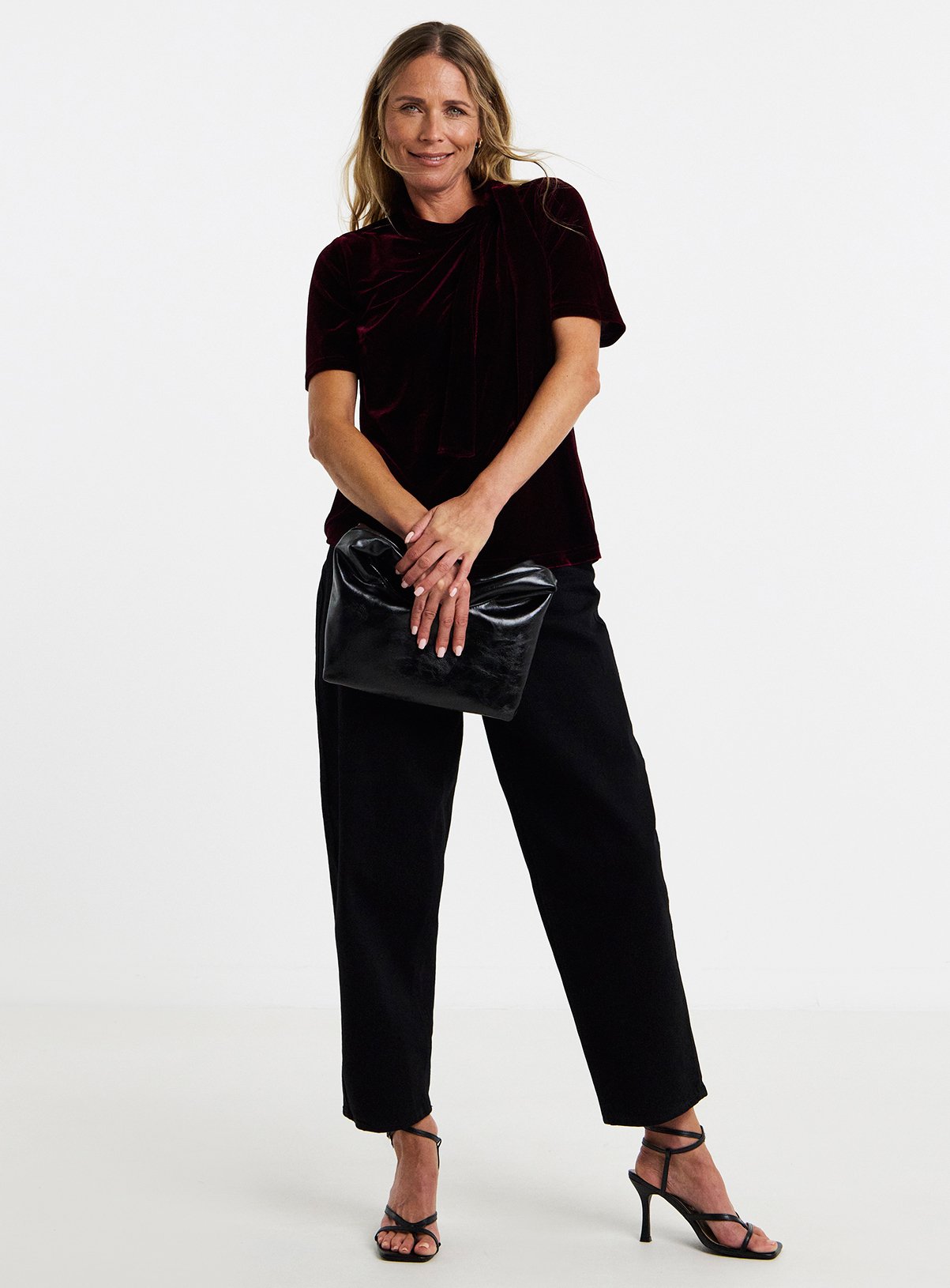 JD WILLIAMS Velvet Tie Neck Top 10 - Image 3 thumbnail