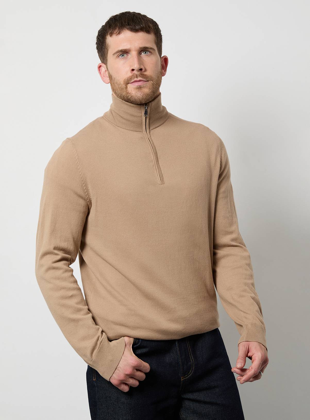 BURTON Oatmeal Cotton Rich Crew Neck Jumper L - Image 1