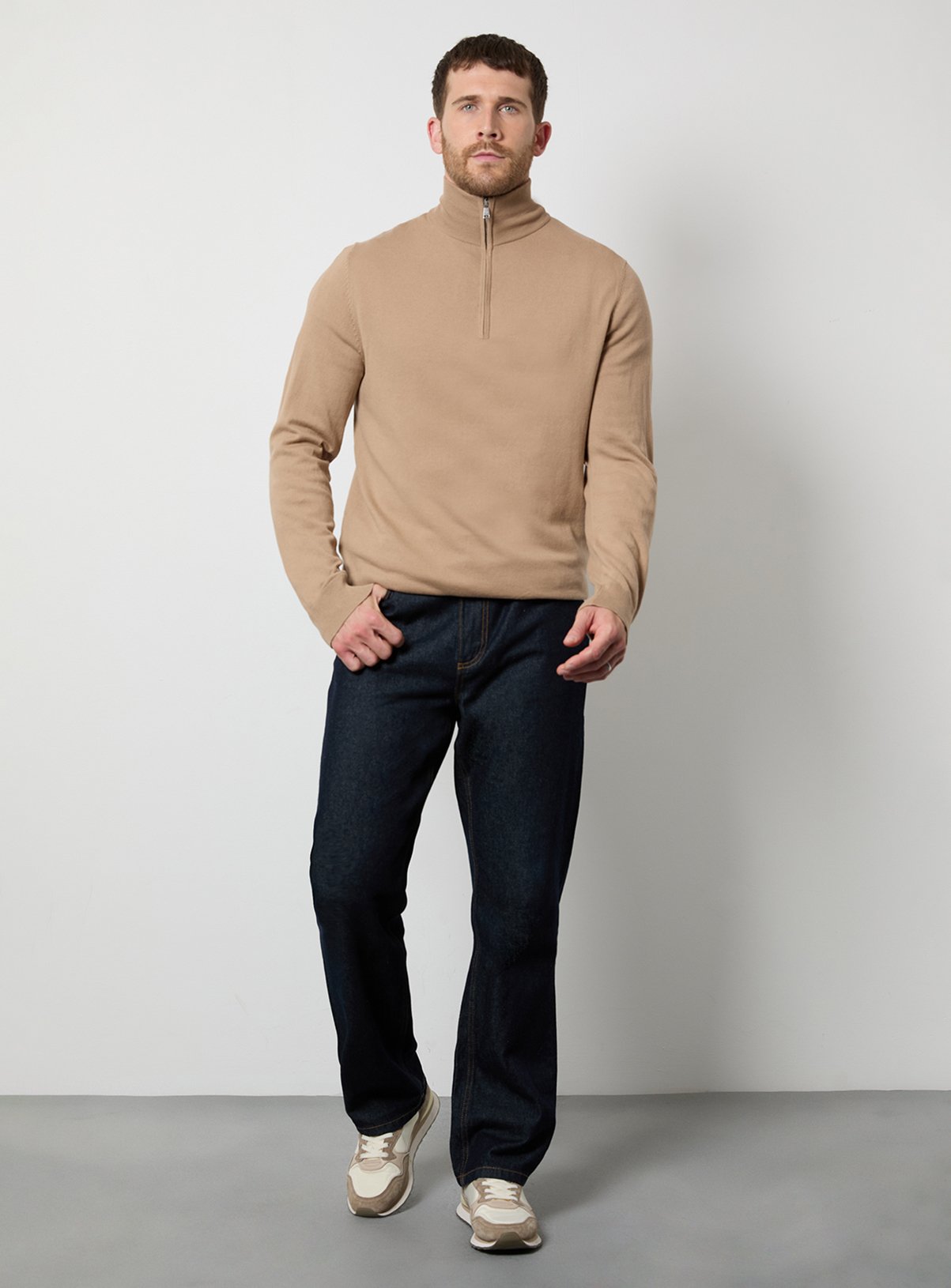 BURTON Oatmeal Cotton Rich Crew Neck Jumper L - Image 2 thumbnail
