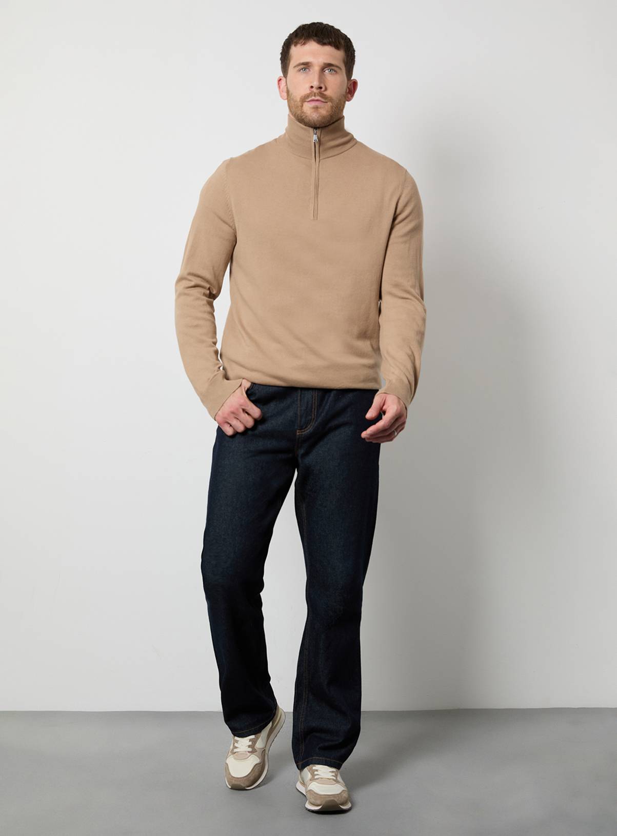BURTON Oatmeal Cotton Rich Crew Neck Jumper L - Image 2