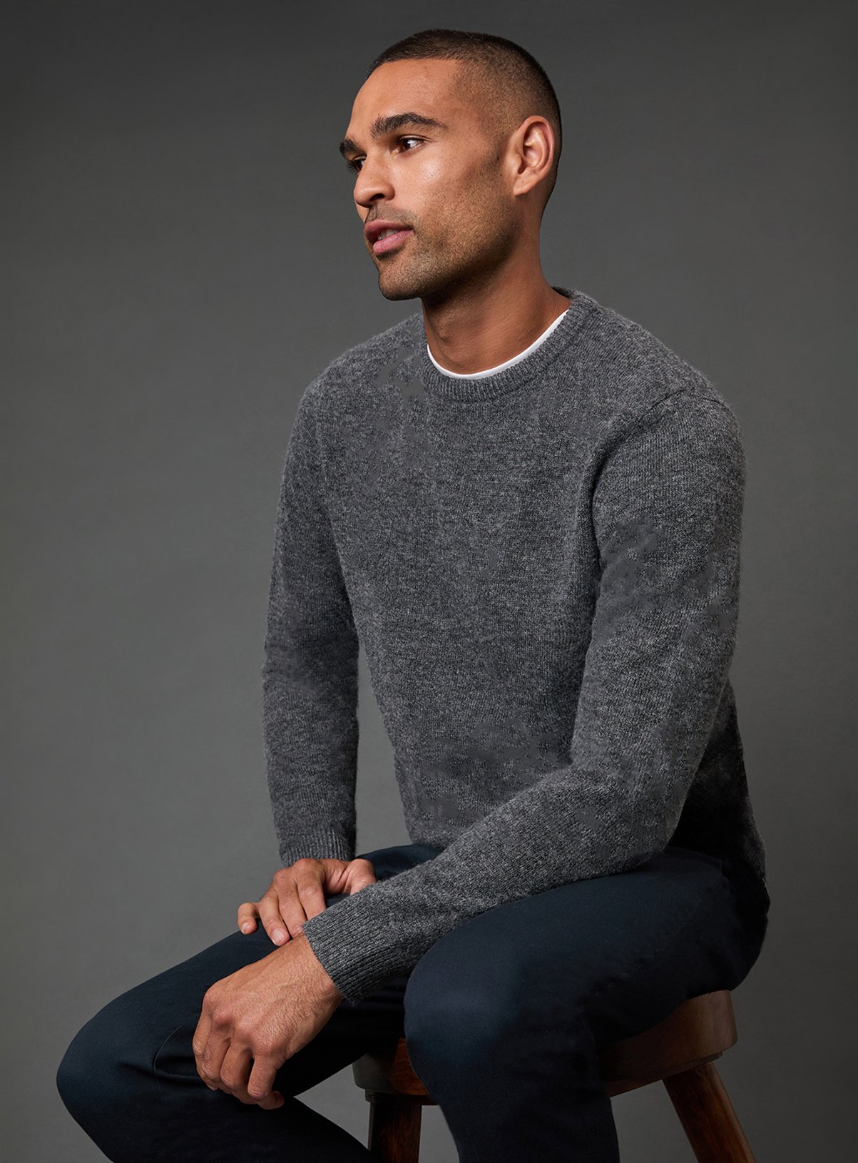 BURTON Charcoal Soft Crew Neck Jumper M - Image 2 thumbnail
