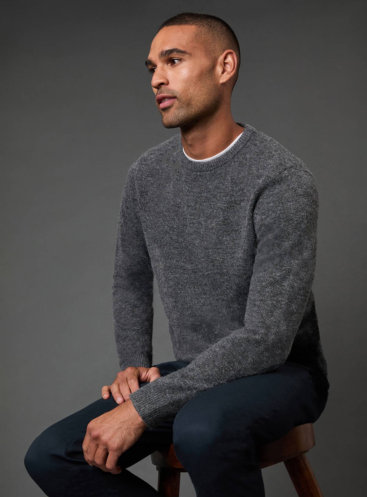 BURTON Charcoal Soft Crew Neck Jumper M - Image 2