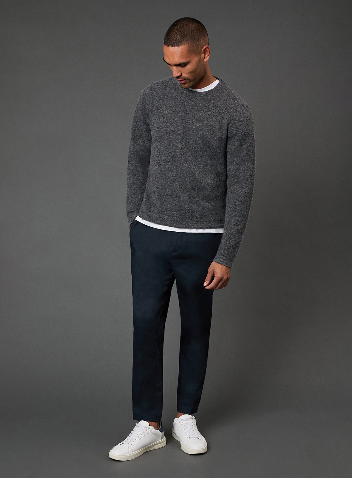 BURTON Charcoal Soft Crew Neck Jumper M - Image 3 thumbnail