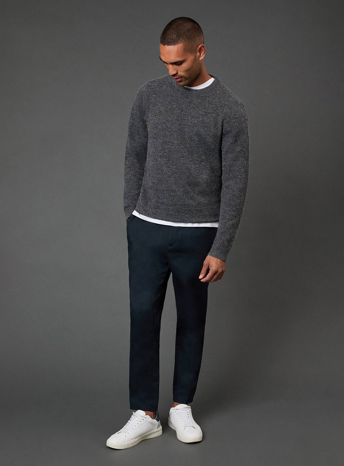 BURTON Charcoal Soft Crew Neck Jumper M - Image 3